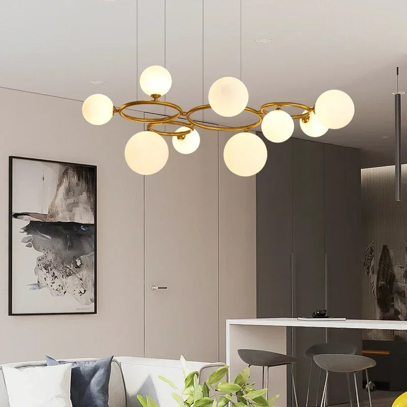 Lustre Magic Beans | Lustre Tendance en Verre Fumé pour Salon, Salle à Manger et Chambre - LUSTRINA