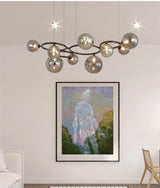 Lustre Magic Beans | Lustre Tendance en Verre Fumé pour Salon, Salle à Manger et Chambre - LUSTRINA