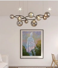 Lustre Magic Beans | Lustre Tendance en Verre Fumé pour Salon, Salle à Manger et Chambre - LUSTRINA