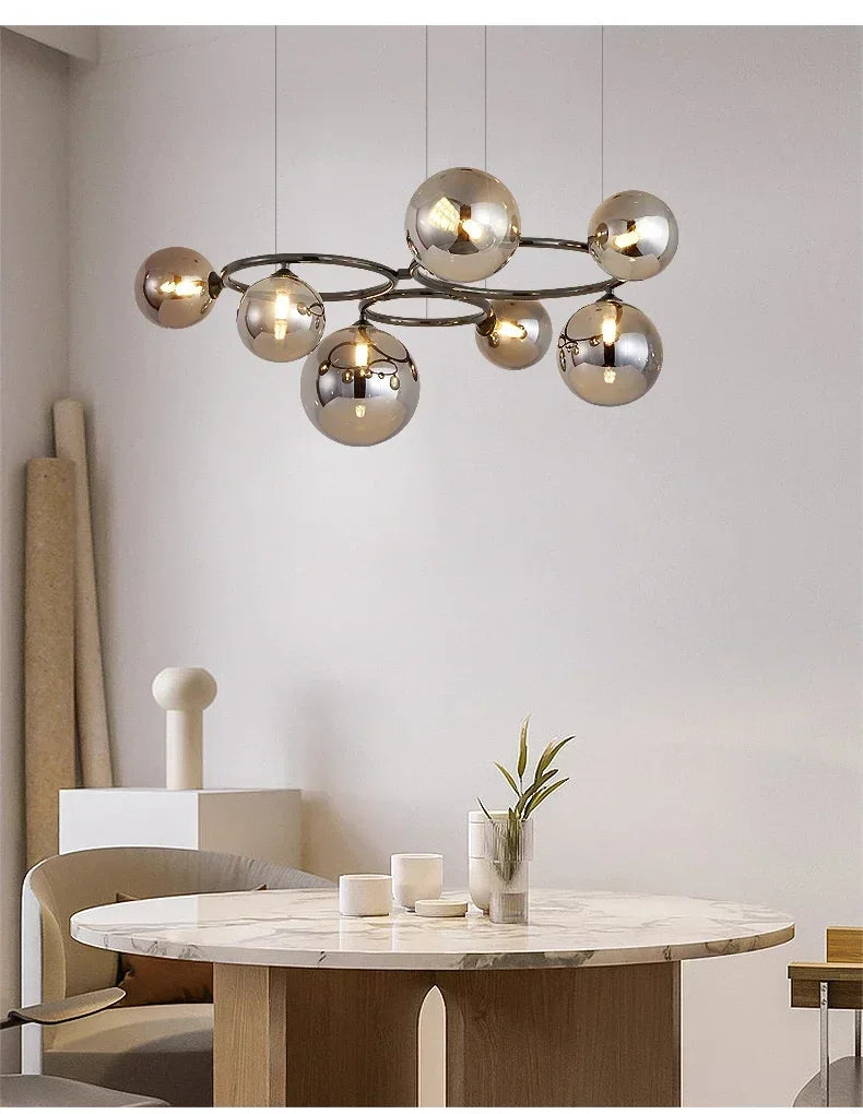 Lustre Magic Beans | Lustre Tendance en Verre Fumé pour Salon, Salle à Manger et Chambre - LUSTRINA