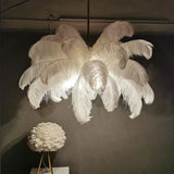 Plumes d’Autruche | Lustre Style Nordique en Plumes pour Salon et Chambre - LUSTRINA