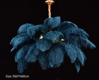 Plumes d’Autruche | Lustre Style Nordique en Plumes pour Salon et Chambre - LUSTRINA
