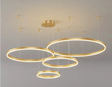 Anneaux d'Opale | Lustre salon design noir ou doré - LUSTRINA
