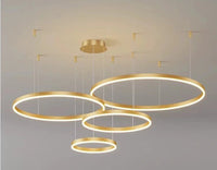 Anneaux d'Opale | Lustre salon design noir ou doré - LUSTRINA