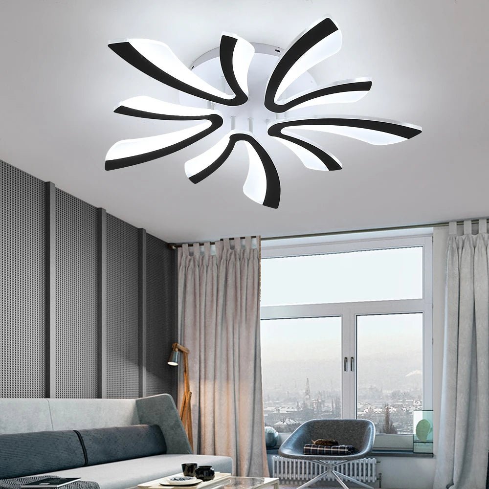 Ambiance Écarlate | Lustre salon Led noir ou blanc - LUSTRINA
