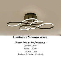Sinuoso Wave | Éclairage Chic pour Salon - LUSTRINA