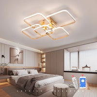 Lustre Galaxie | Luminaire Aluminium Doré ou Chromé, Éclairage LED pour Salon, Chambre - LUSTRINA